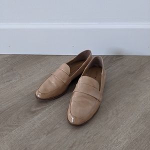 Beige Patent Loafers